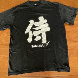 NWOT Black T-Shirt with White Samurai Print